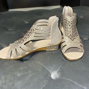 Gold rhinestone sandals(never worn)